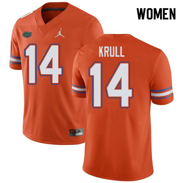 Jordan Brand Women #14 Lucas Krull Florida Gators College Football Jerseys Sale-Orange